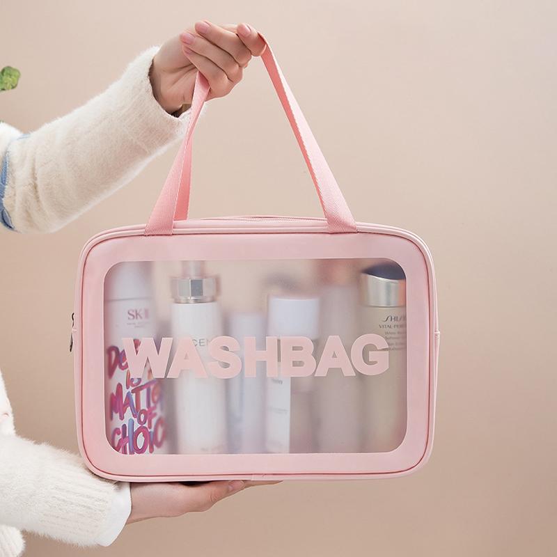 Women'S Travel Waterproof Cosmetic Bag Transparent Shower And Pool Bag Cosmetic Organizer Vanity Case