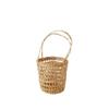 Picnic Props Straw Woven Basket with Handle Tea Cup Cover Practical Storage Basket