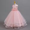Girls Party Evening Dress Skirt Flower Mesh Tutu Middle and Big Kids Long Christmas Performance Costume 632 Children's Princess