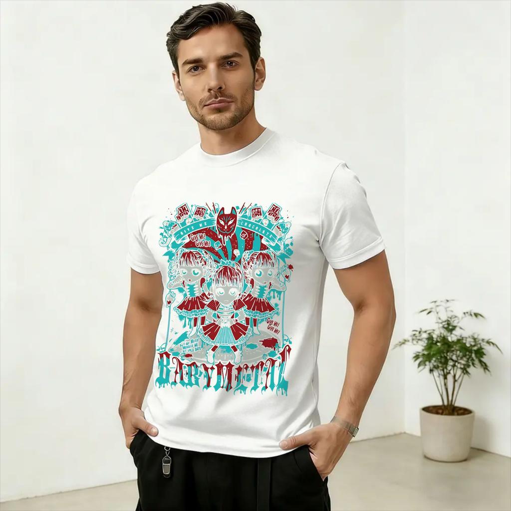 Babymetals Japan Band 100 Cotton T-Shirt For Unisex Summer Y2K Basic T Shirts O-Neck Harajuku Tees Big Size Casual Tops