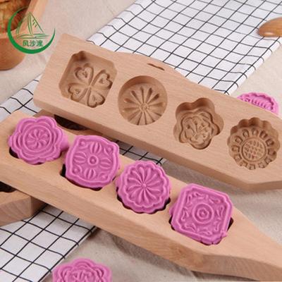 Chocolate Wooden Pastry Baking Cookie Stamp Moon Cake Mould Ma'amoul Form Mooncake Mold