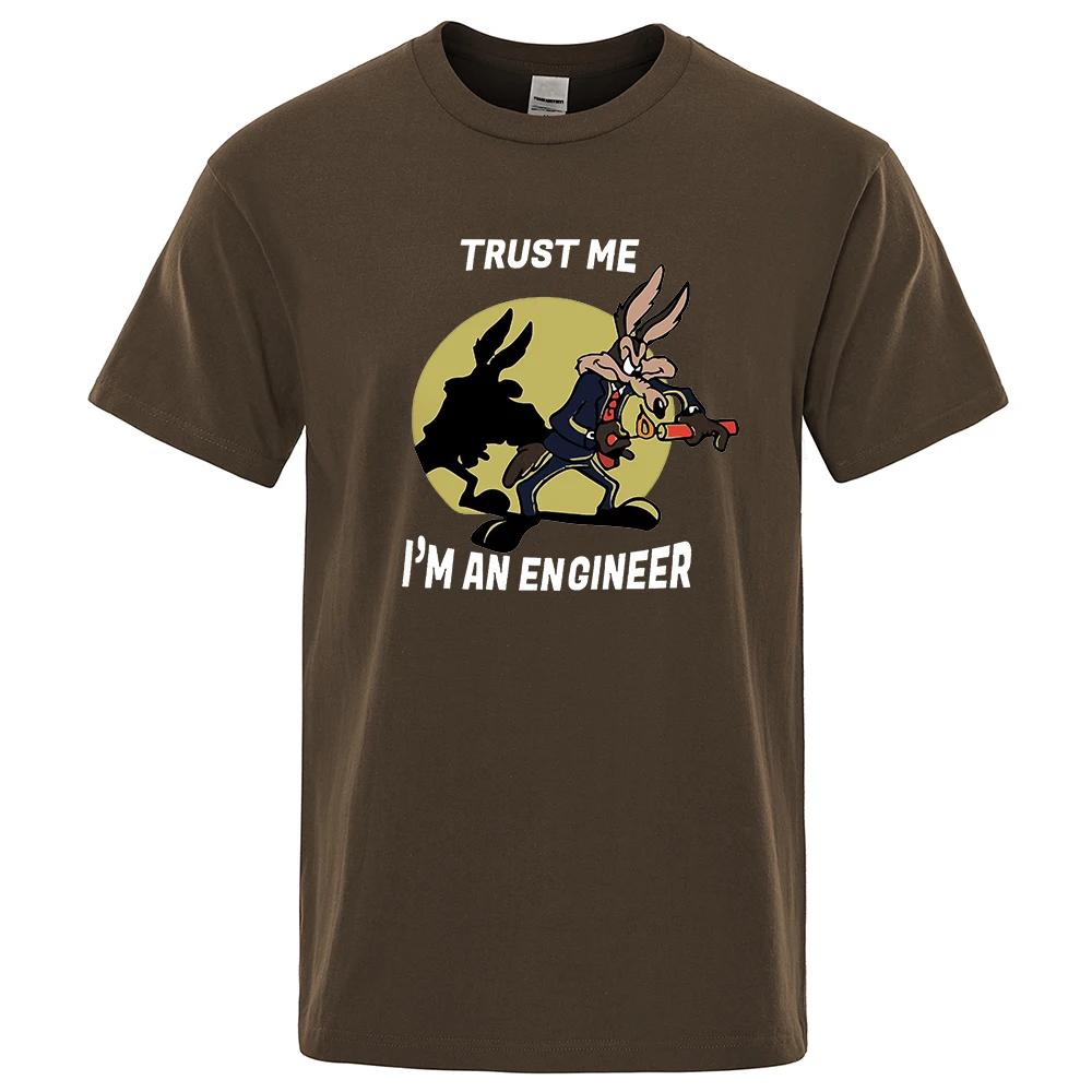BenberFashion Geloof me ik ben een ingenieur T-shirt voor heren puur katoen vintage T-shirt ronde hals engineering T-shirts klassieke herenkleding oversized S