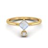 4MM Square Shaped Moonstone 925 Sterling Silver Gold Vemreil Solitaire Women Wedding Ring