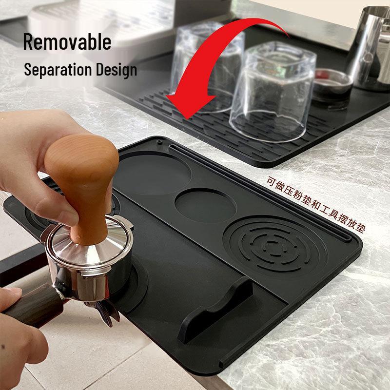 Coffee Machine Anti-Slip Silicone Mat: Bar Counter Mat, Draining Mat, Cocktail Strainer, Heat Insulator, Coaster, Tamper Mat.