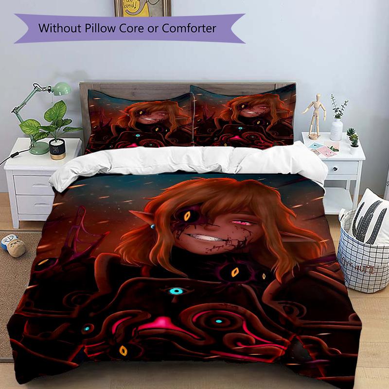 

3pcs Eye of Chaos Quilt Cover Set (1 Quilt Cover + 2 Pillowcases Without Pillow Core), High-Definition Printing for Home and Dormitory.W031 135x200cm