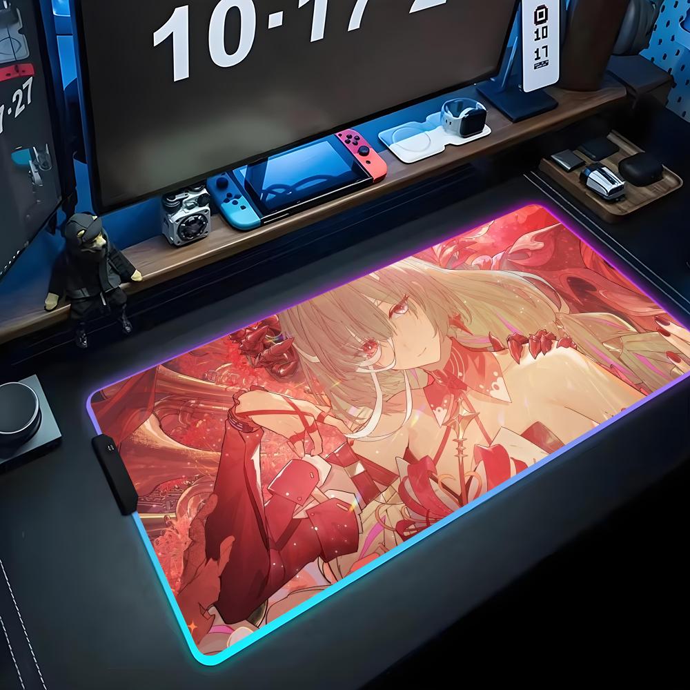 

phrolova wuthering Mouse Pad RGB Gaming Mousepad Big LED Pad PC Desk Mat Luminous Mouse Pad Large Keyboard Mats Table Rug With RGB600x300x3mm