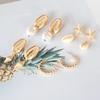 Bohemia Shell Starfish Dangle Earring Set For Women Summer Beach Pearl Conch Drop Geometric Earring Girls Fashion Jewelry