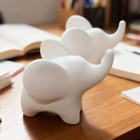 Mini Elephant Figurine Minimalist 3D Printed Elephant Statue Good Luck Elephant Collectible Ornament