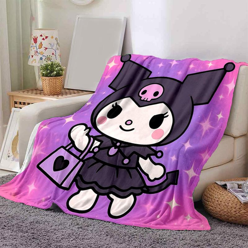 1pc Kuromi's Halloween Adventure Blanket, Seasonal Home Decorative Throw, Unique Gift Idea, Living Room, Travel, Camping, Car Blankets, Beach, Office