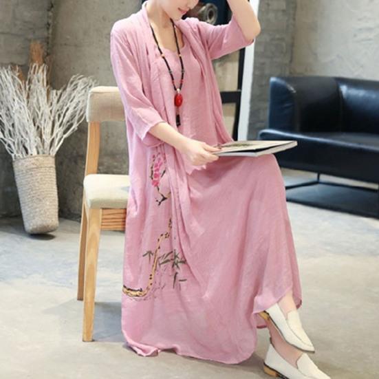 Vestido largo cuello O De moda Poliéster Vestido de playa de color  brillante para el uso diario comprar a buen precio — entrega gratuita,  reseñas reales con fotos — Joom