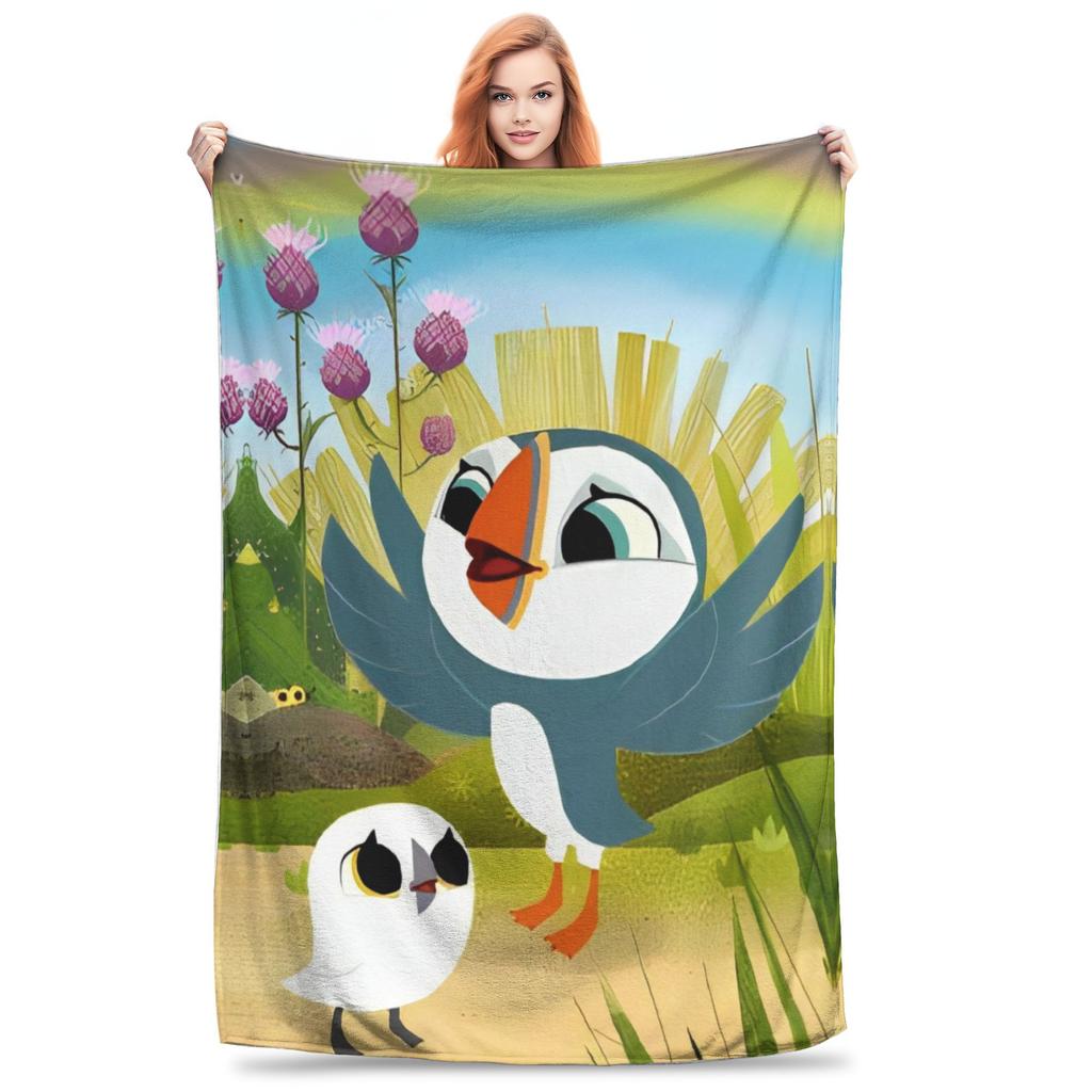 Puffin Rock Zeichentrick   Flaneldecke  Tolle Überwurfdecke für Bett Sofa Couch 200x150cm Teppichstück