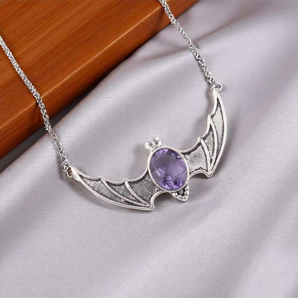 Natural Iolite Gemstone 925 Sterling Silver Jewelry Pendant 1"  For Women Gift CP-33-1