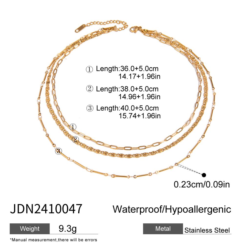 Uworld Gioielli Semplici Placcato Oro 18K Collana a Strati Catena Piatta Serpente Collana a Corda Serpente in Acciaio Inossidabile Regalo