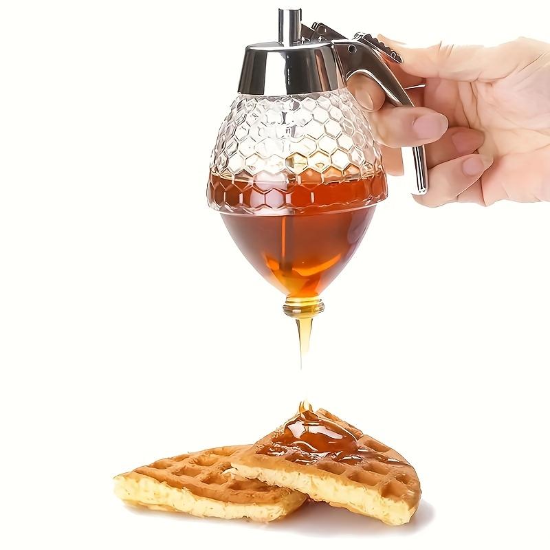 Honey Dispenser Syrup Dispenser Jar Leakproof Honey Syrup Pourer Kitchen Honey Container