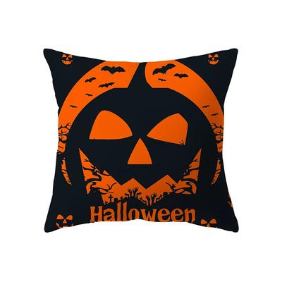 Capa de Almofada com Estampa de Abóbora de Terror com Tema de Halloween Decoração de Sofá para Sala de Estar Doméstica Almofada Quadrada