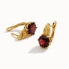 New Light Luxury Precious Gemstone Natural Garnet Ring Earrings Pendant Necklace Set Women's Anniversary Gift