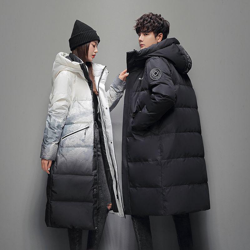 Men's and Women's 2025 Mid-Length Gradient Clearance Down Jacket - Thick, Warm, and Slimming Winter Coat for Couples