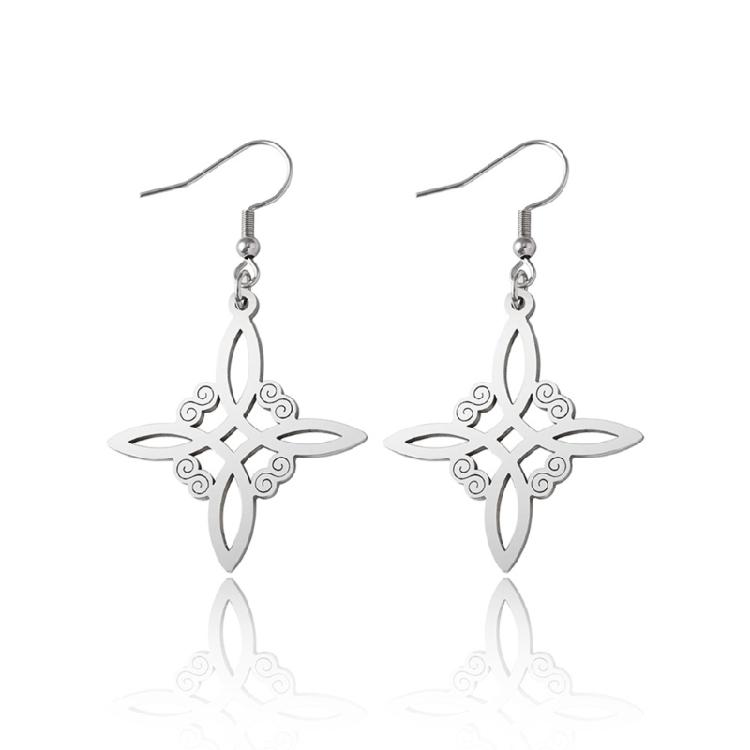 

Amulet Witch Knot Dangle Earrings Fashion Drop Earrings Statement Jewelry Gift серебряный