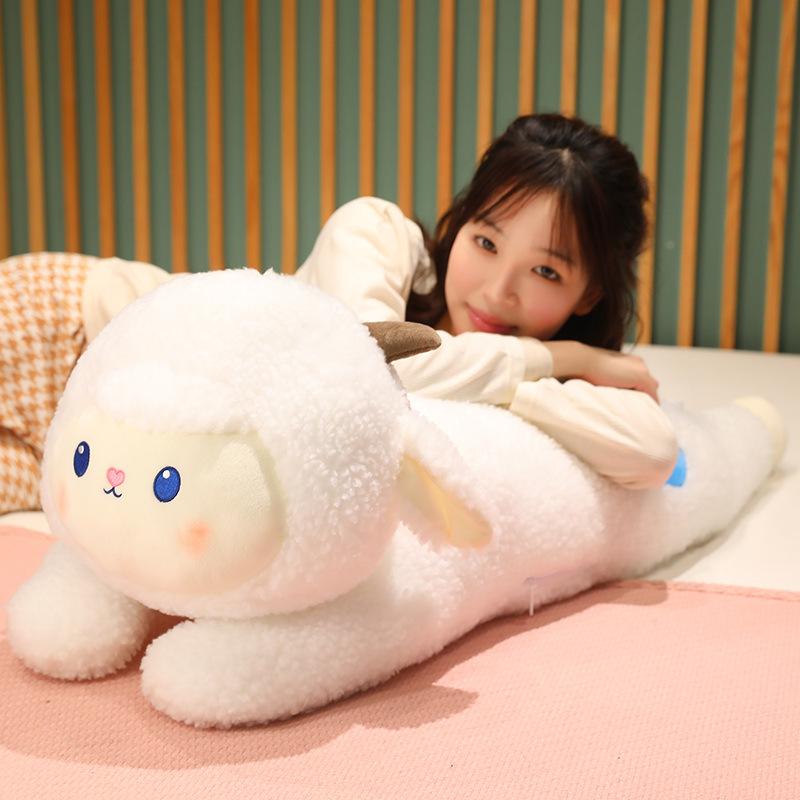 Niedliches liegendes Lamm Kissen Plüschtier Puppe kleines Schaf Puppe Mädchen beruhigende Stoffpuppe Geburtstagsgeschenk