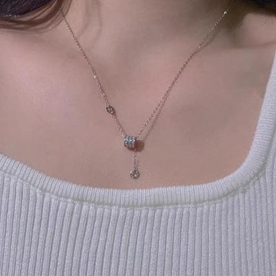 Damen Täglicher Schmuck Triple Mini Zirkonia Ring Halskette