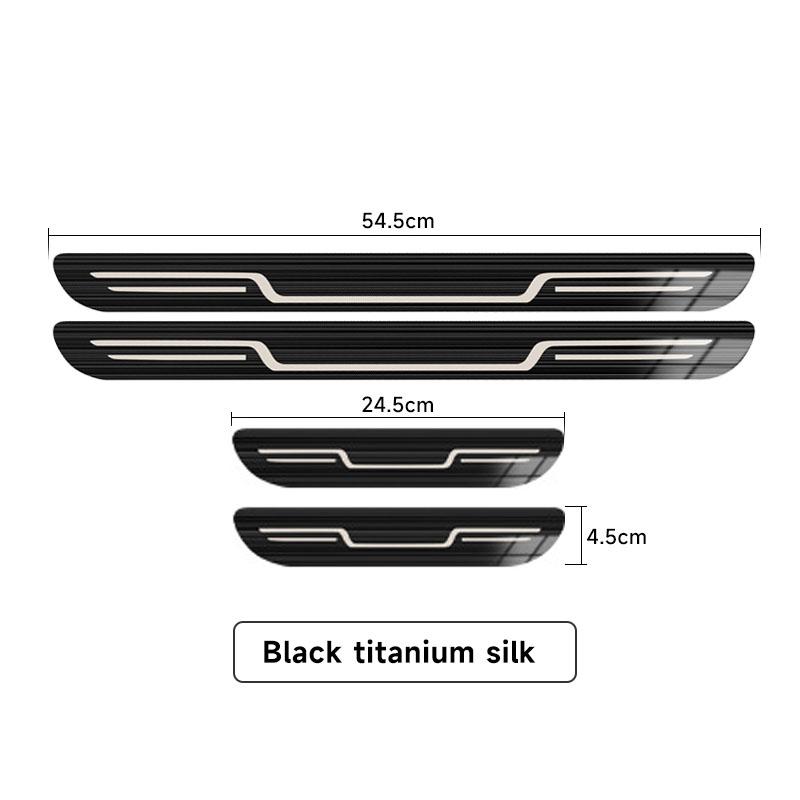 Stainless Steel Car Door Threshold Protection Stick Bumper Moldings Chrome Trim Auto Protector Accessories Styling Black