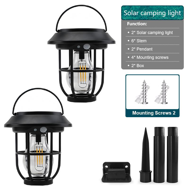 Solar Camping Light IP65 Waterproof Outdoor Light 360° Hanging Light IR Sensor LED Tent Lamp Portable Durable Camping lantern
