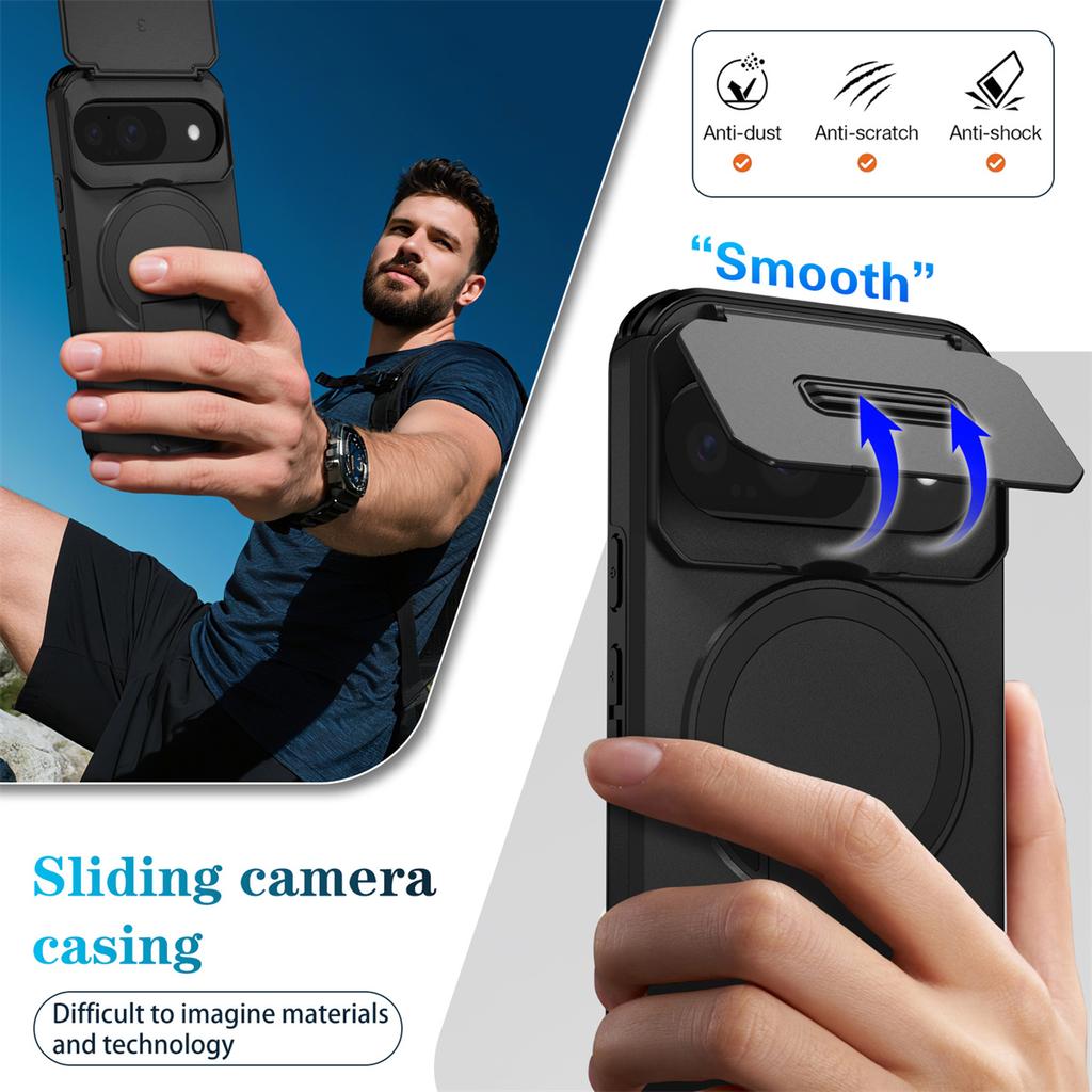 Shockproof Rugged Magnetic Charging Invisible Stand Phone Case for Google Pixel 10 9 Pro XL 9A for Magsafe Protective Cover