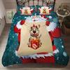 Printed Snow Santa Duvet Cover Sets King Size Bedding Set Soft Comfortable Bed Linens Bedclothes Home Textile For Christmas New