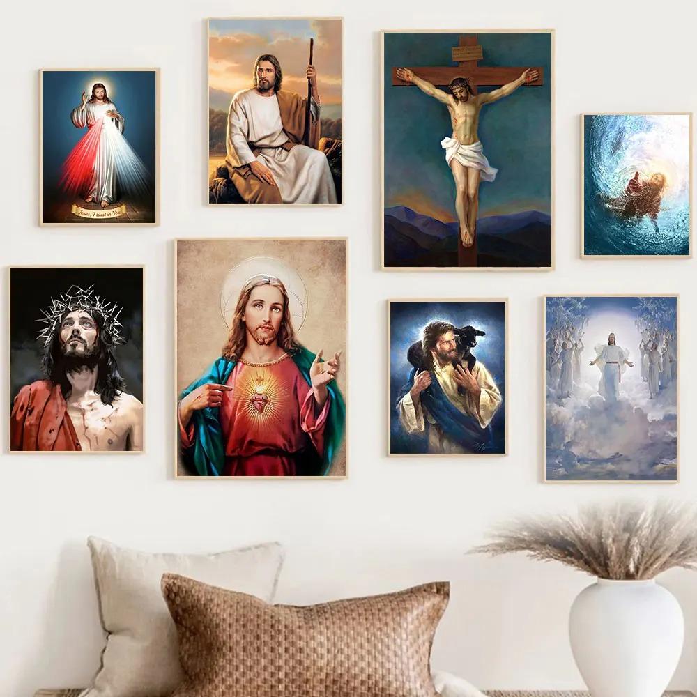 Christlich Jesus Christus Gott Poster Drucke Religion Glaube Leinwand Malerei Wandkunst Bilder Für Kirche Galerie Dekoration Geschenke