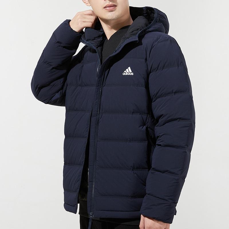 adidas Helionic S H J Outdoor Sports Hooded Down Jacket Dark Blue Men's FT2519