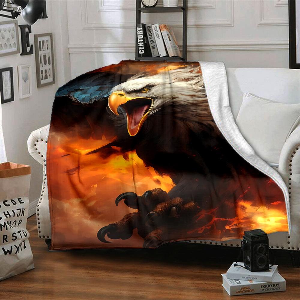 1pc Eagle, Fire Blanket Lightweight Blanket Throw Blanket For Sofa, Bed, Travel, Camping, Livingroom, Office, Couch, Chair yy251010050