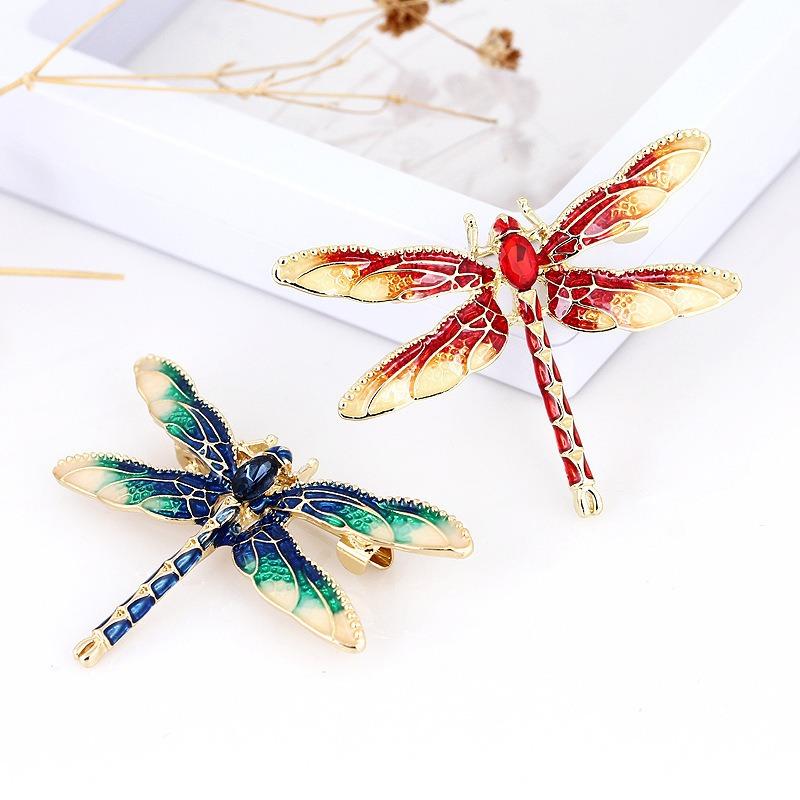 Fashion Crystal Vintage Dragonfly Brooch Large Insect Brooches for Women Pins Wedding Jewelry Accessories