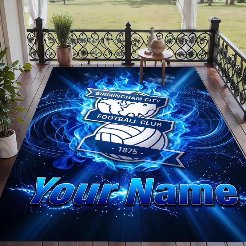Custom Text Printed Rug BIRMINGHAM CITY Football Non Slip Floor Carpet For Home Room Decor