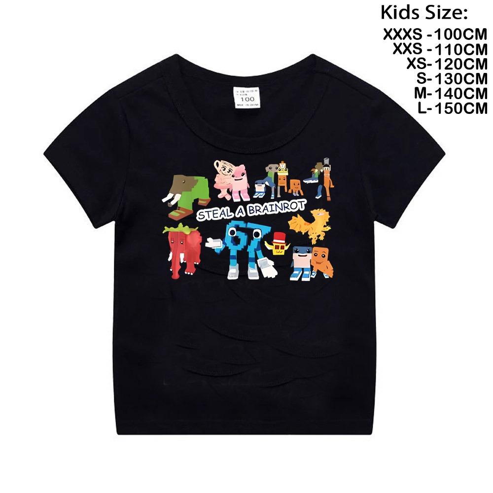 Steal A BrainRot Shirt Funny Gamer Meme for Boys TShirt 67 Brainrot Six Seven Funny Italian Brainrot Kids Gaming Y2k Saying Tee S
