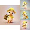 Cute Little Yellow Duck Wearing Hat Pendant With Acrylic Flat Surface For Vehicle Interior Decoration