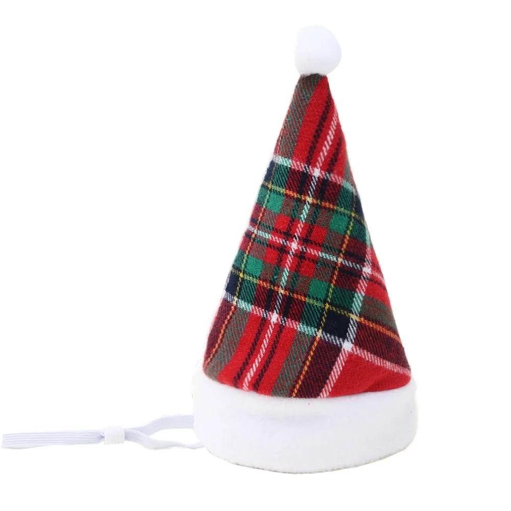 Chapéu de Cão Chapéu de Natal Listrado para Animais de Estimação Multicolorido Gato Cão Fantasia Chapéu para Cabeça Chapéus para Cães de Estimação para Decoração de Festa de Natal