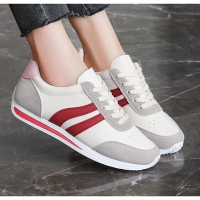 Fashion New Women Casual Walking Shoes Flat Lace Up Leather Fashion Flat-Bottomed Female Sneakers Vulcanized Shoes Plus Size 42