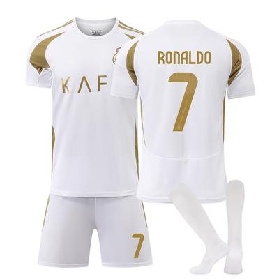 2024-25 Al-Nassr 2. venkovní#7 RONALDO Sportovní tréninkový dresový set se ponožkami pro teenagery, děti, dospělé, s vlastním jménem, fotbalové soupravy