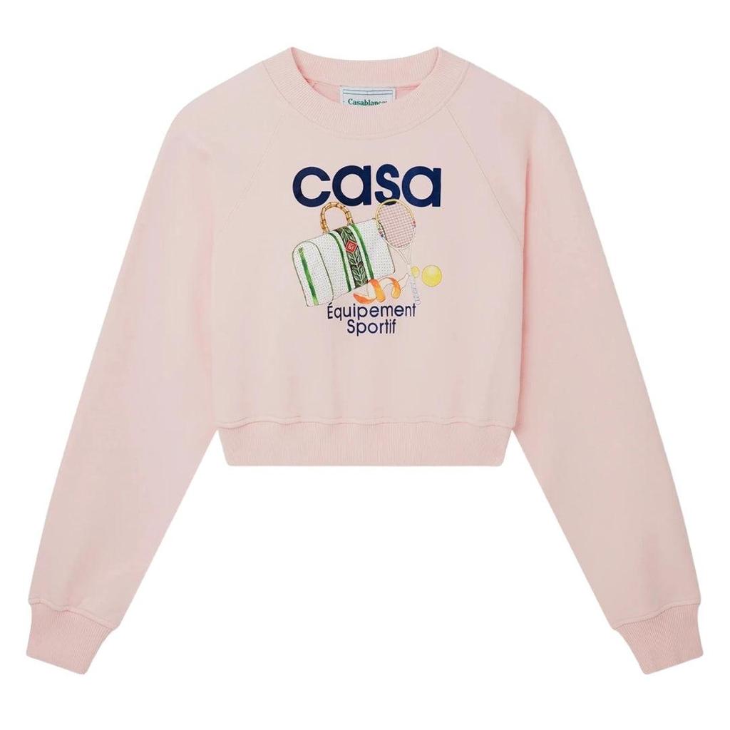 Casablanca Womens/Ladies Printed Cropped Long-Sleeved Sweatshirt