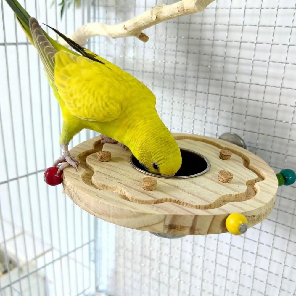 Wooden Parrot Puzzle Wear-Resistant Block Cork Bird Perch Stand Bite Resistant Durable Parrot Cage Molar Bird Activity