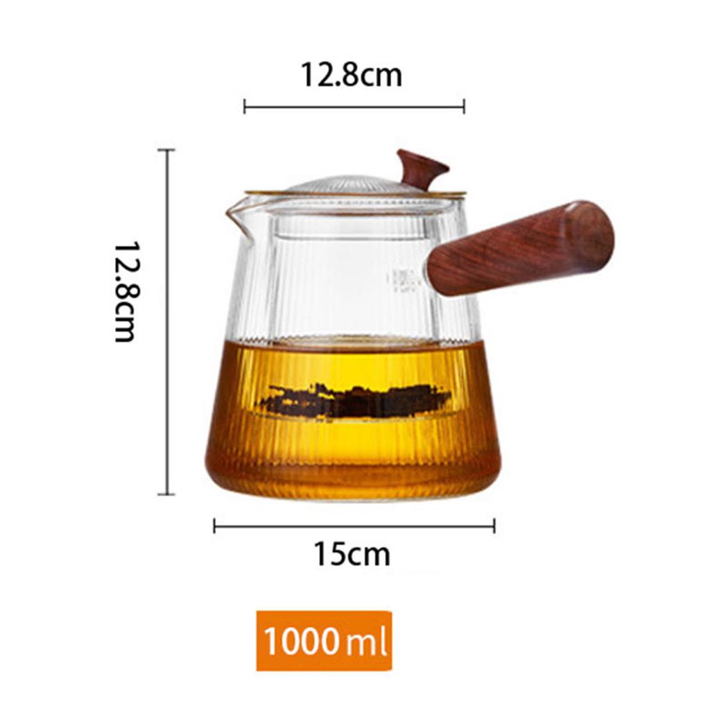 Side Handle Teapot Glass Single Pot Heat-Resistant Wood Handle Filter Household Electric Ceramic Stove Tea Pot Kung Fu Tea Set