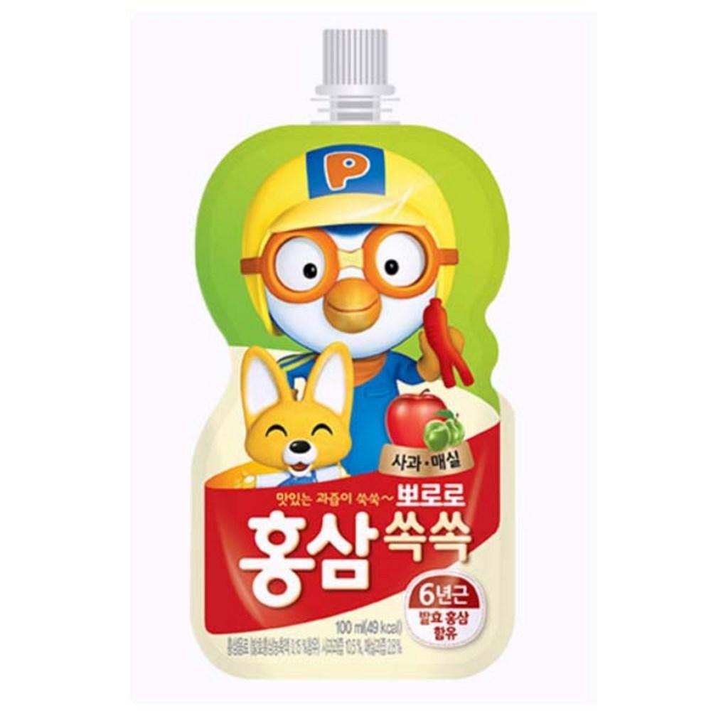 Pororo Red Ginseng Soksok Apple Plum 100ml 1 pcs