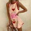 2025 European & American Printed Linen Sleeveless Mini Dress for Women