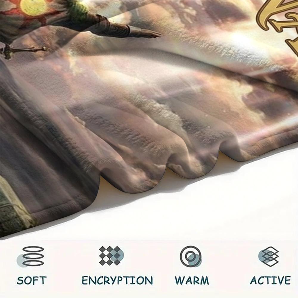 1PC Custom Name Dark Souls Patterned Flannel Blanket Suitable For All Seasons for Home Decor Warmth and Comfort Gifts Holiday Present