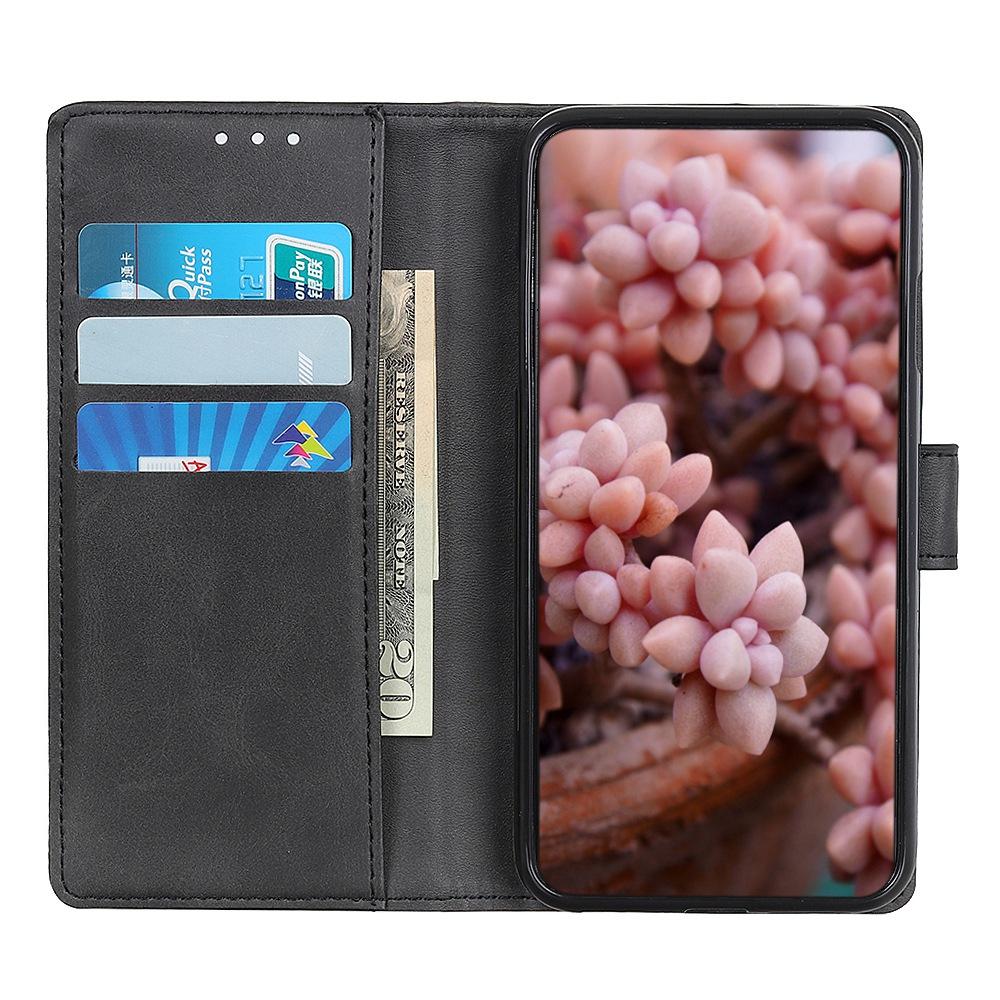 For iPhone 16 Wallet Case Cowhide Texture Anti-Scratch Leather Phone Cover