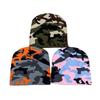 Hip Hop Camo Knit Beanie Men Women Color Block Warm Streetwear Fall Winter
