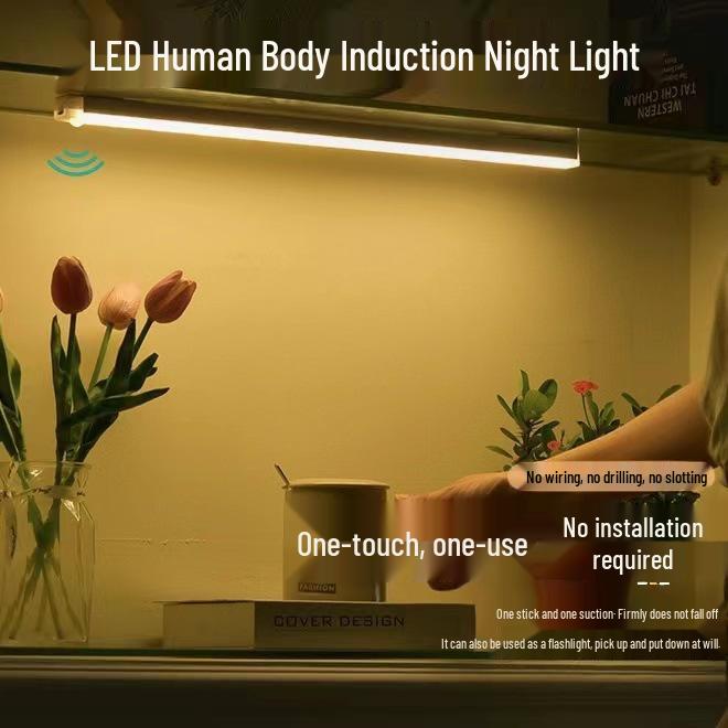Smart LED Motion Sensor Cabinet Light - Rechargeable, Magnetic Wall Mount, Night Light