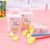 Creative Cartoon Popcorn Erasers for Students - Boxed Stationery Gifts for Kids