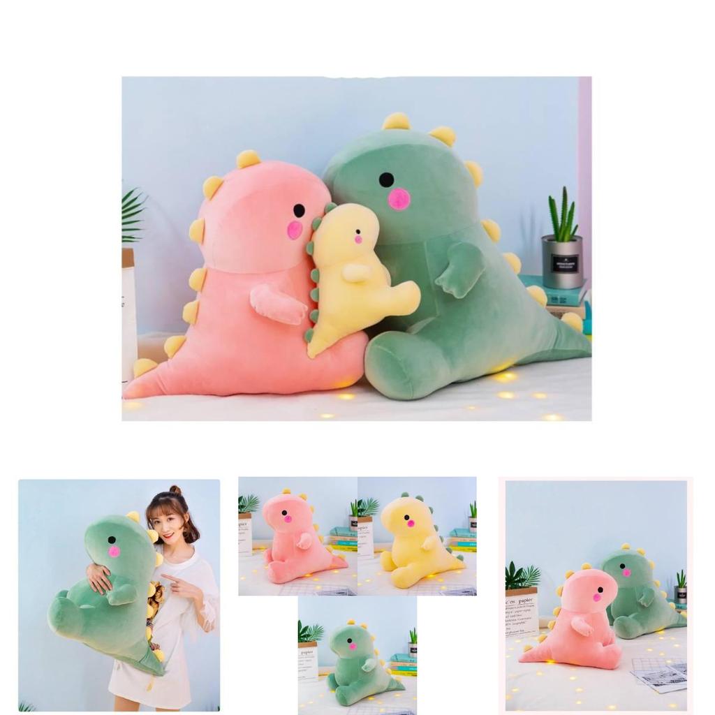 Cute Dinosaur Plush Toy Soft Feather Down Cotton Stuffed Animal Gift Wholesale 22cm Pink