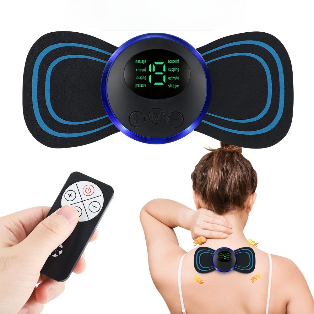 EMS Neck Massager Mini Cervical Back Muscle Pain Relief Patch Massageador Stimulator Mat Portable Leg Body Health Care Tool